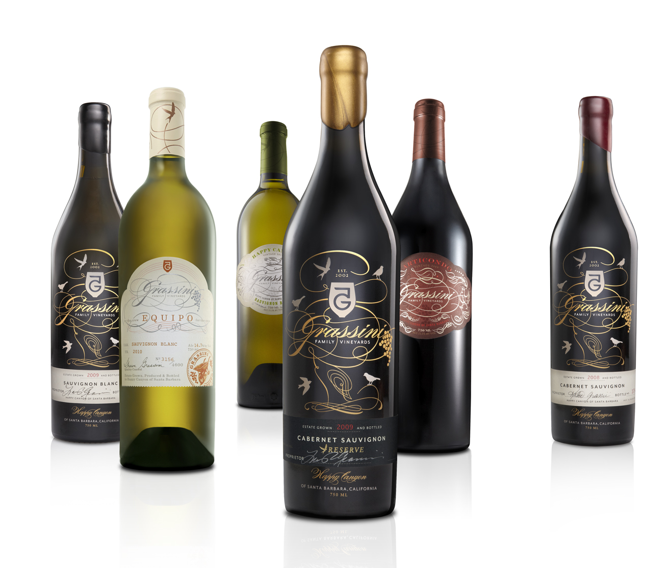 Pic. Package design for Grassini Family Vineyards' wine range