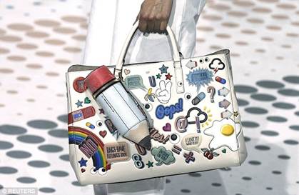 Photo: Anya Hindmarch’s collection of bags comes with personalized leather stickers