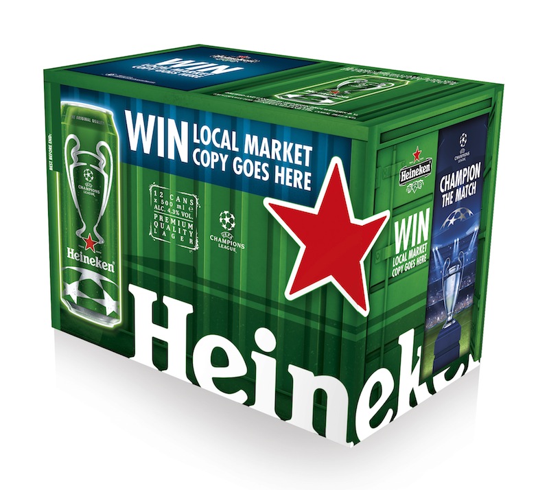 Photo: new primary and secondary packaging for Heineken UEFA range