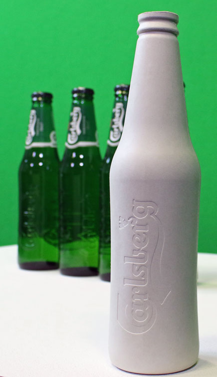 Photo: the prototype of the Green Fiber bio-degradable Bottle from Carlsberg
