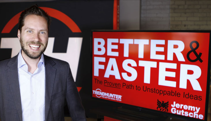 Photo: Jeremy Gutsche at the presentation of his new book, "Better and Faster"