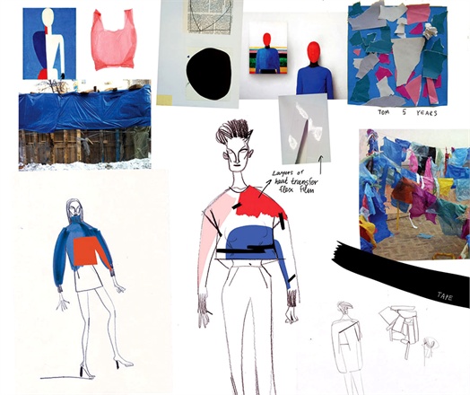 Photo: Masha Reva's sketches for men's and women's sweatshirts for Pepsi's collection