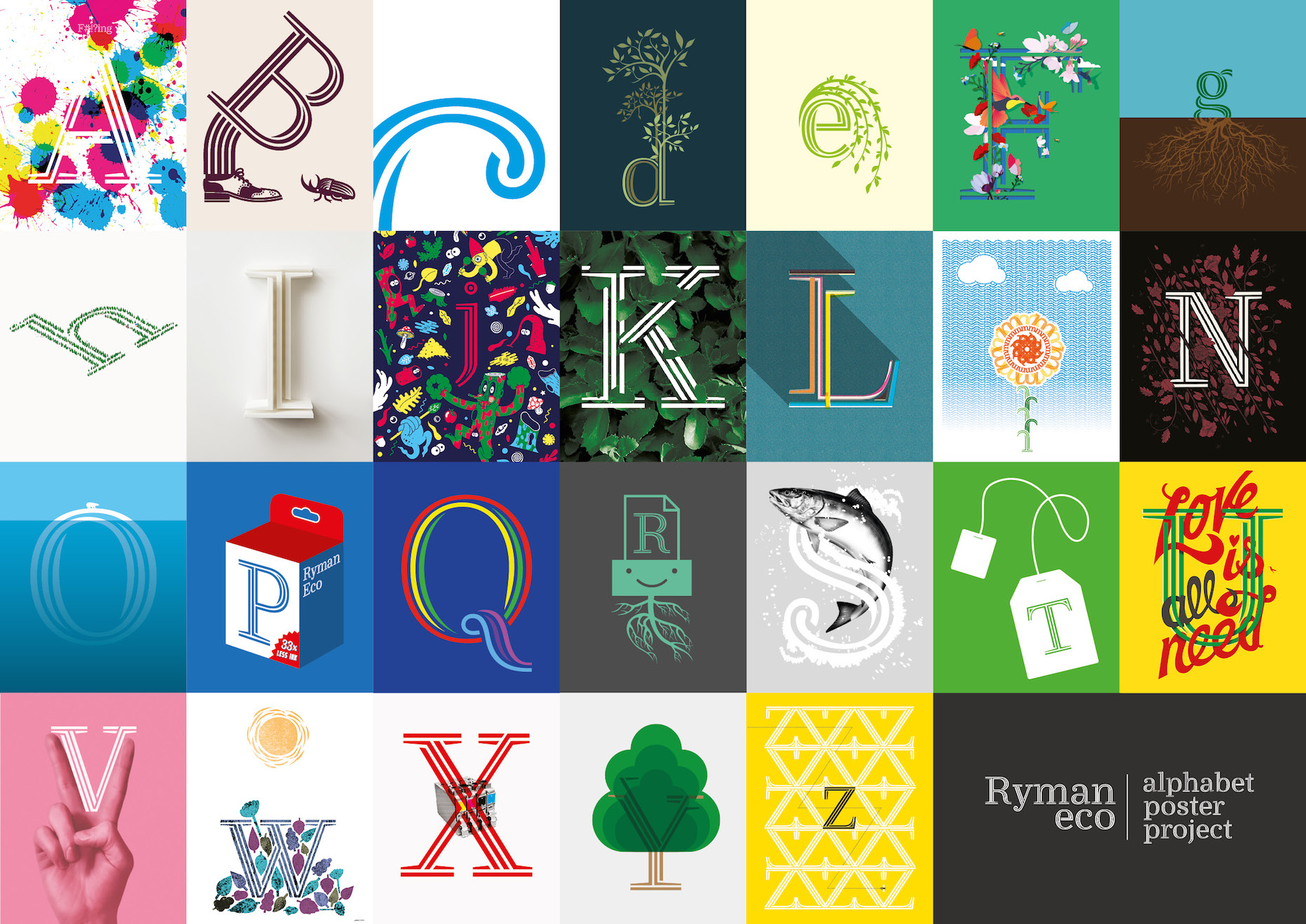 Photo: Alphabet Poster Project promotes the Ryman Eco sustainabel font