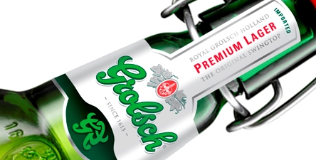Новый "зеркальный" логотип Grolsch