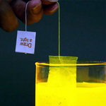 Tea bag that lights up the night