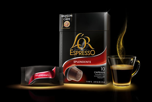 Café capsules splendente intensité compatibles Nespresso L'OR