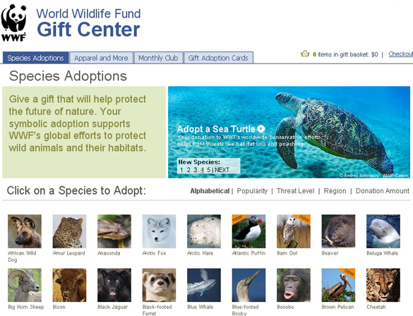 WWF Invites Facebook Users to Adopt an Animal POPSOP